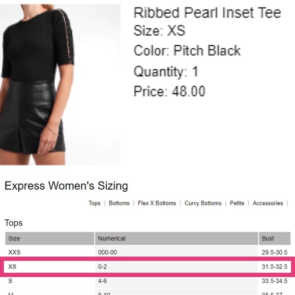 Express Ribbed Pearl Inset Tee NWT - Picture 16 of 16